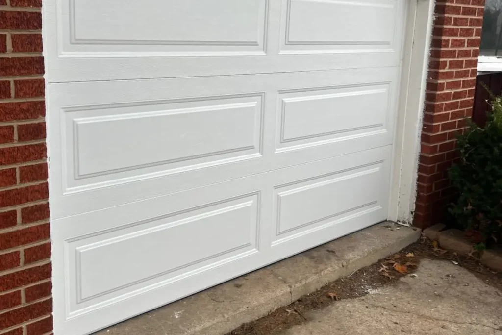 white garage door