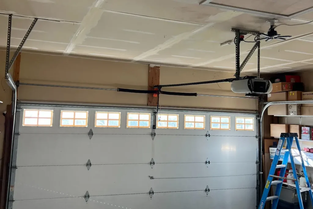 white garage doors form the inside