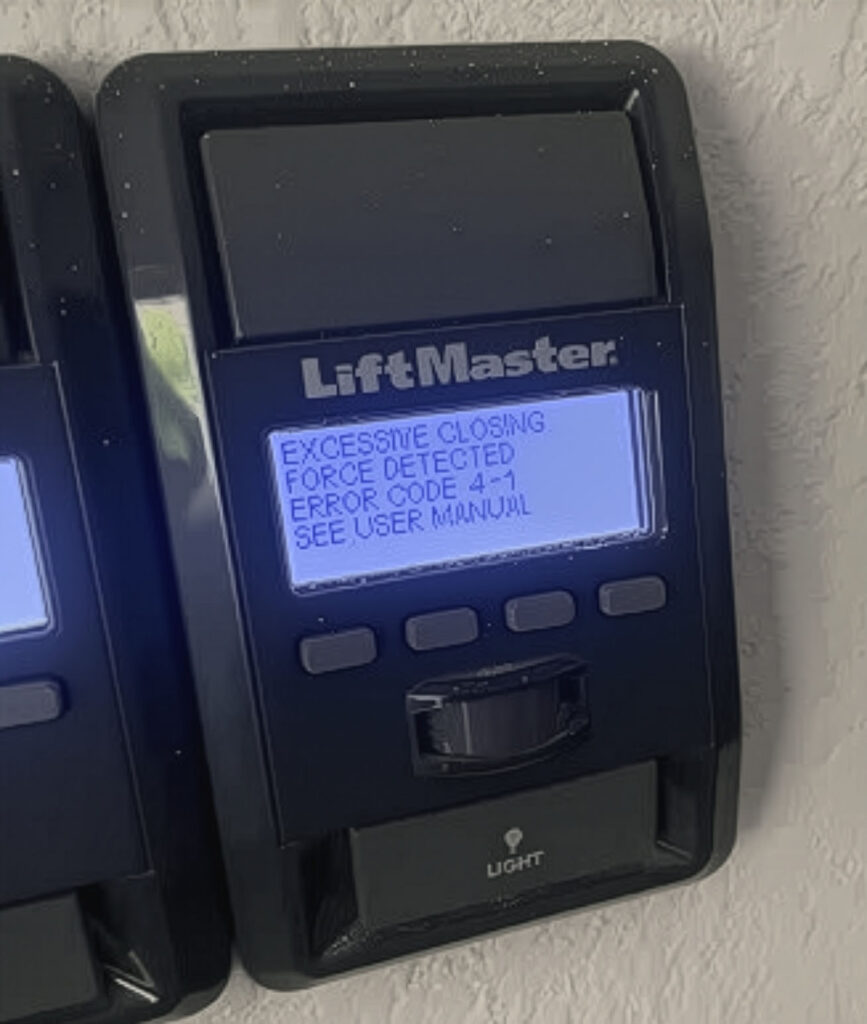 garage door error