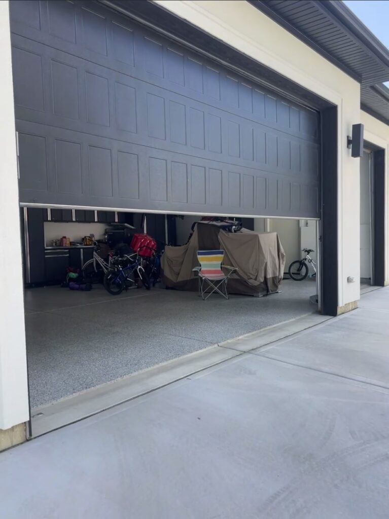 half open garage door