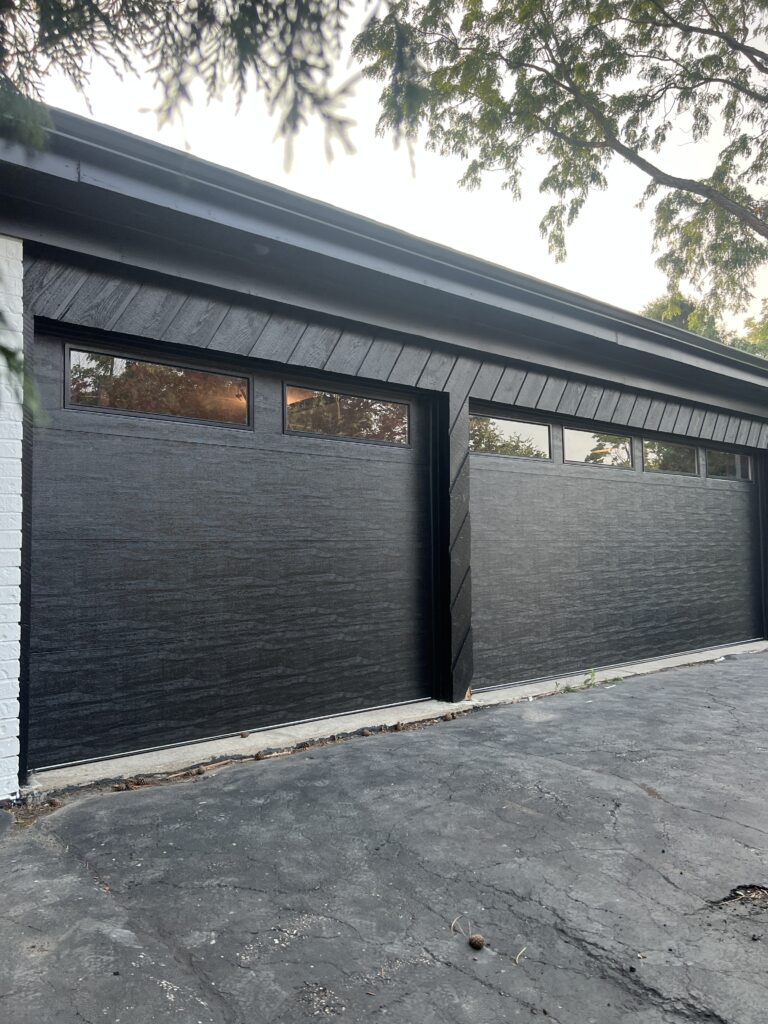 Black garage door