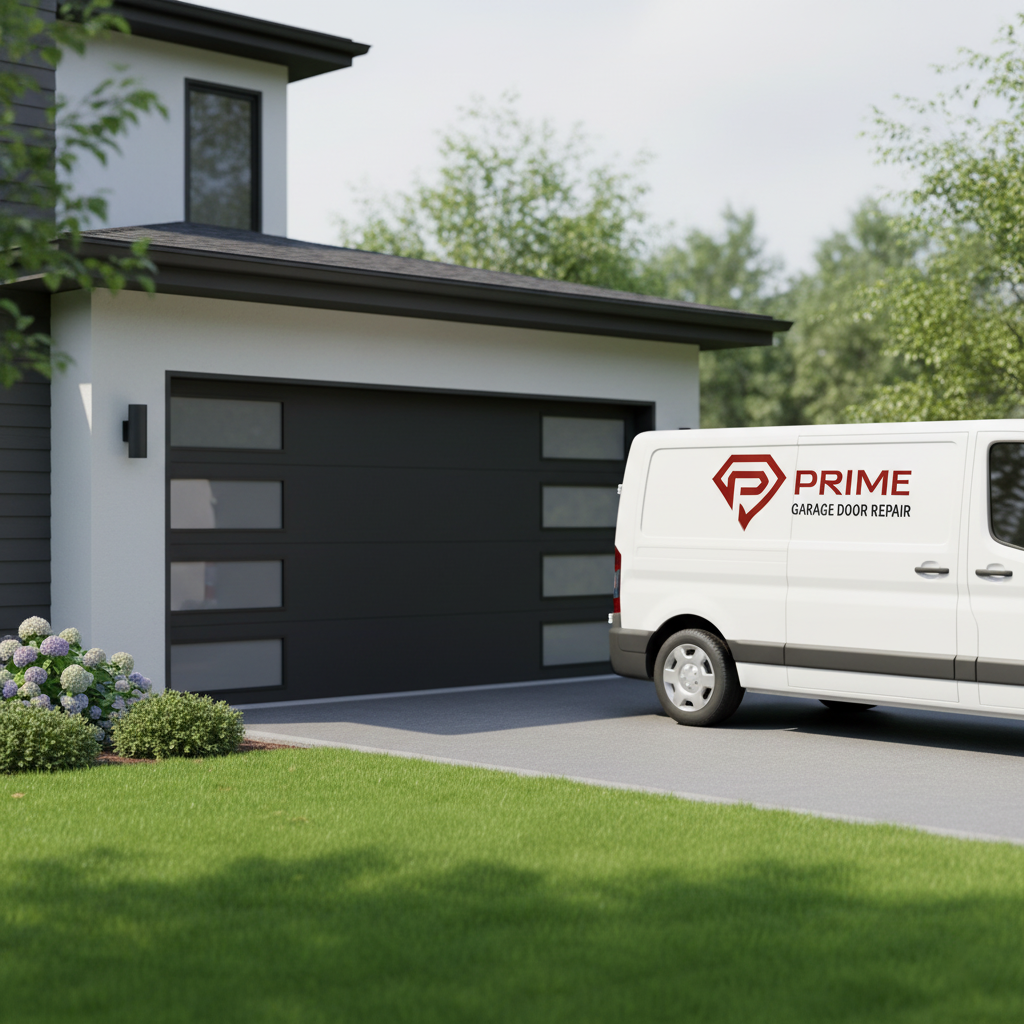 a white car near the garage