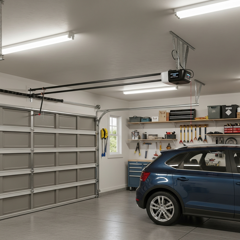garage with a car inside