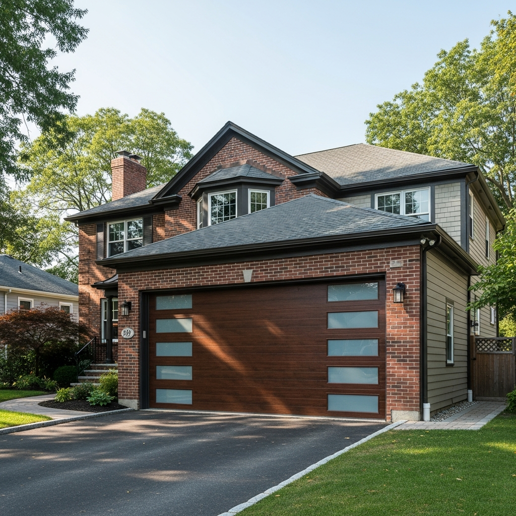 A House With The Modern Garage Door