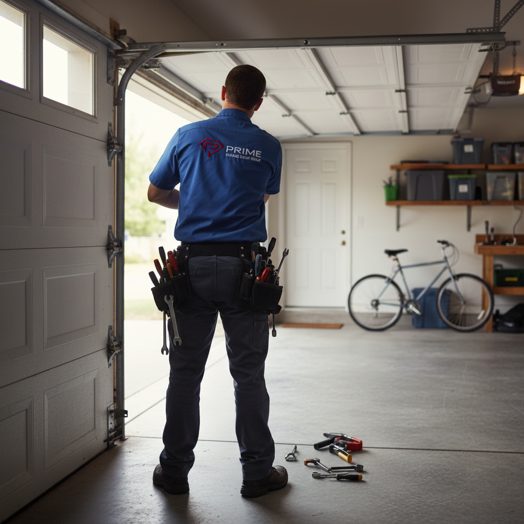 Garage Door Installer Inside The Garage