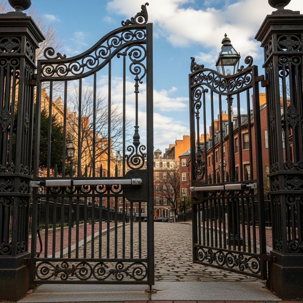 Half Opened Gate With Opener
