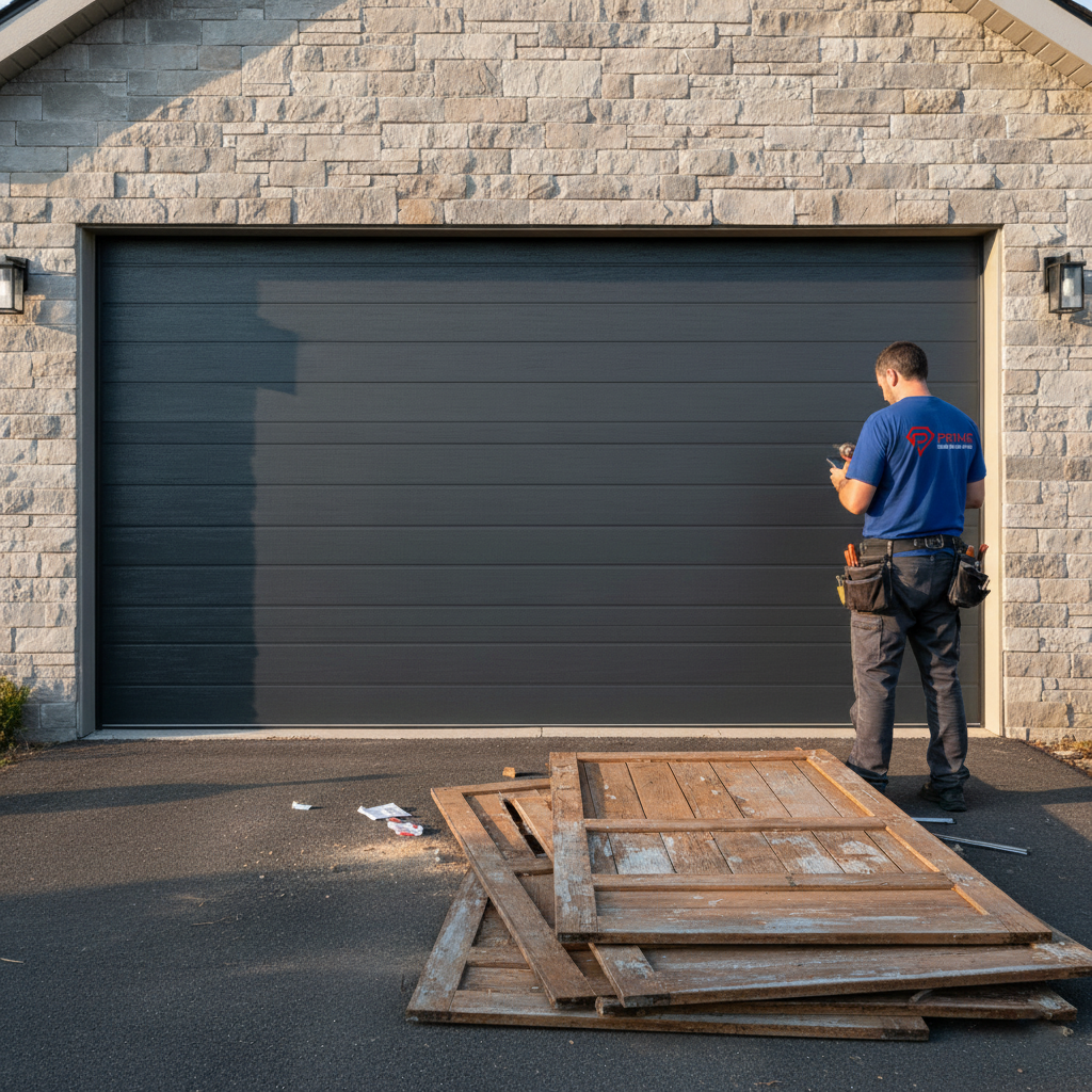 New Black Garage Door