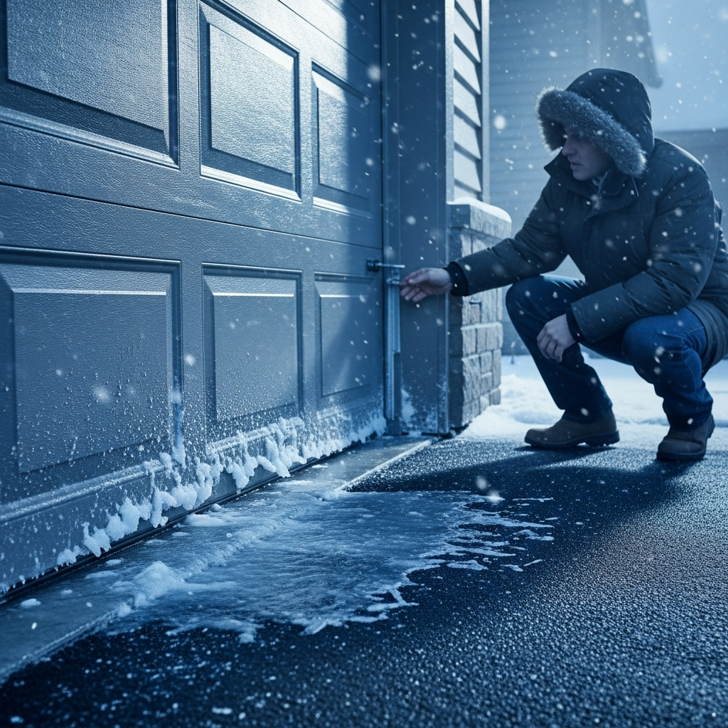 Frozen Garage Door With Homeowner