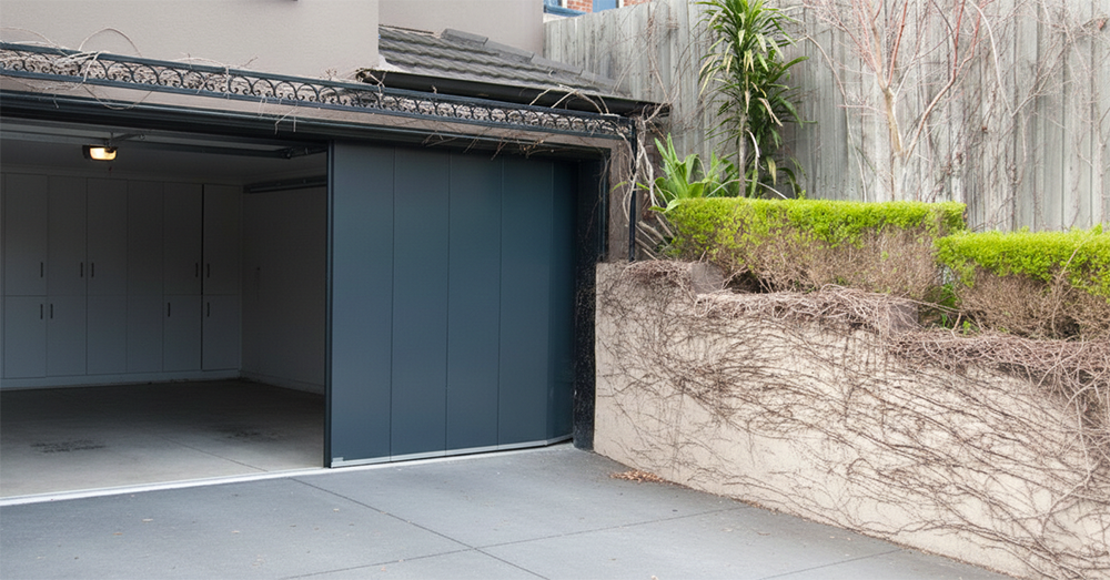 Contemporary Sliding Garage Door Design Showing Modern Garage Door Options, Completed By Lead Contractor Dmytro Shevchenko In North West Chicago.