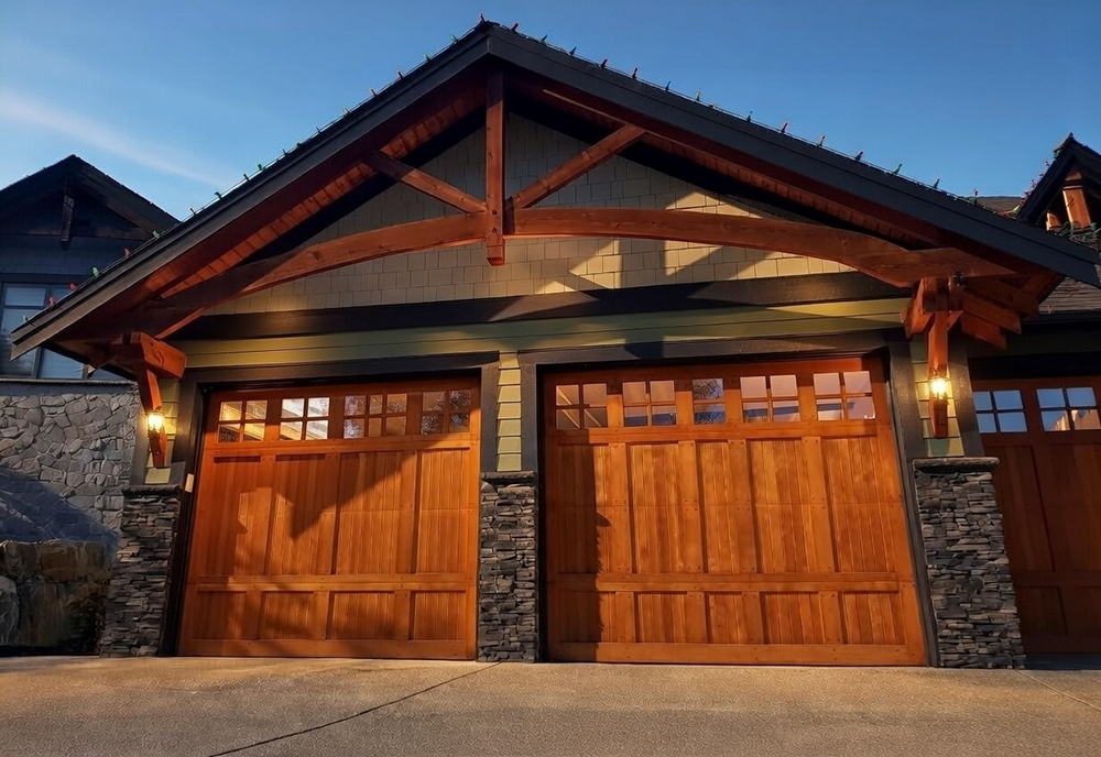 Style Garage Doors: 2026 Guide To Popular Designs &Amp; Trends For Chicago Homes Home Exterior Featuring Rich Wooden Carriage Designs With Windows As Premium Garage Door Options, Installed By Lead Contractor Dmytro Shevchenko In North West Chicago.