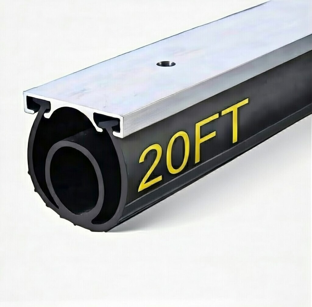 Close-Up Of A Durable 20-Foot Rubber Bottom Weather Seal For A Garage Door, Illustrating Quality Replacement Parts Used By Lead Contractor Dmytro Shevchenko In North West Chicago.